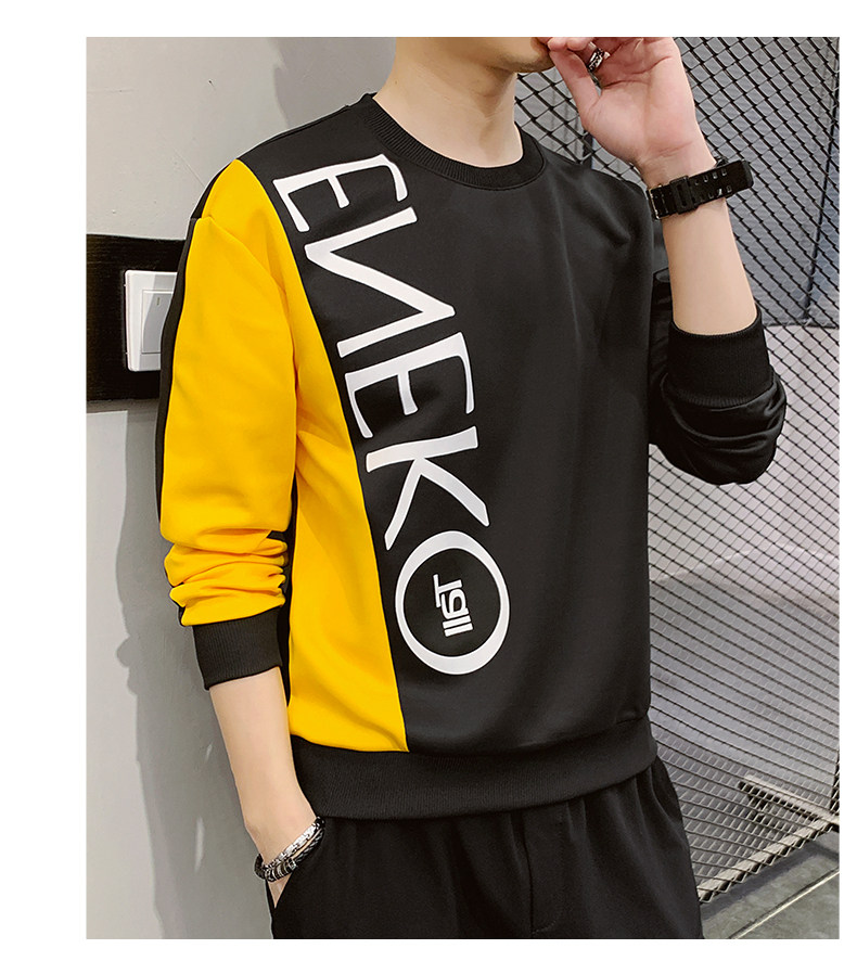 Tide, мужской осенний трендовый лонгслив, базовое приятное телу японское термобелье, футболка, の in early Tang dynasty 