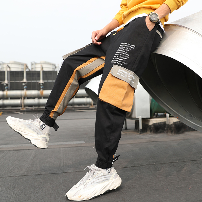 Work Pants Men's Boomer Bunch Foot Loose Sport Bunch Foot Long Pants Ultra Fire Ins Casual Korean Version Trendy Pants