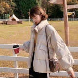 Короткий пуховик с пухом, демисезонная куртка, оверсайз, 2025 года