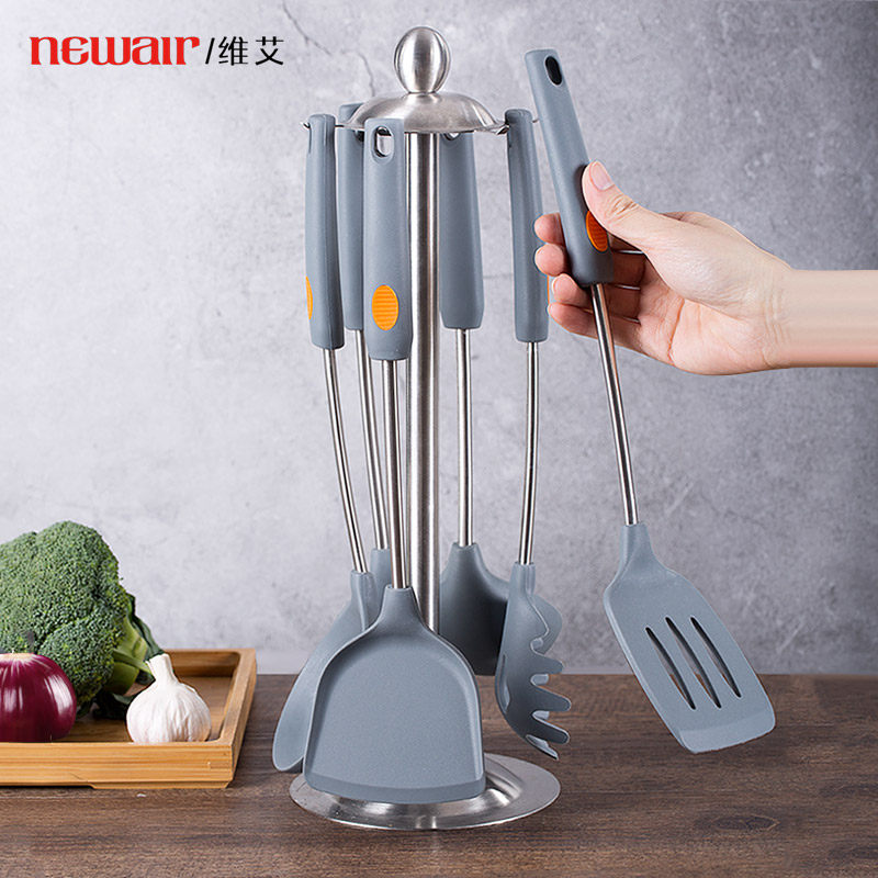 Non-stick pan special silicone spatula set full kitchen household spoon does not hurt pot kitchenware soup spoon stir-fry spatula