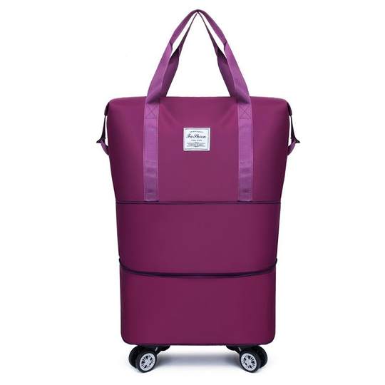 Large-Capacity Foldable Travel Bag, Wheeled Tote Bag, Moving and Maternity Bag, Business Trip and Travel Bag, Can Be Attached to a Trolley, Storage Bag