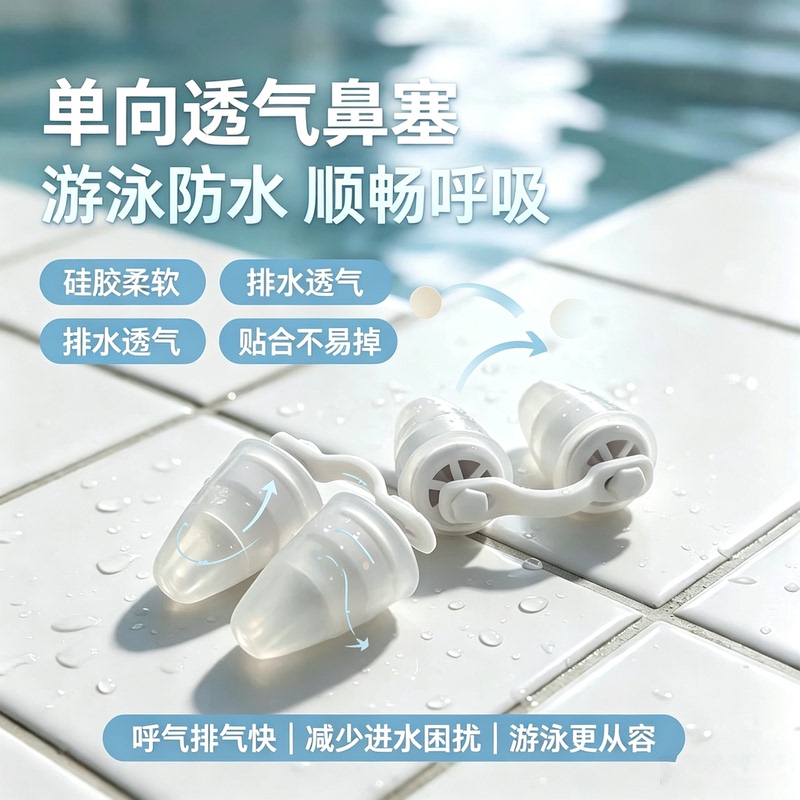 One-Way Valve Nasal Plug for Swimming, Breathable, Waterproof, Invisible Swimming Nasal Plug for Adults, Training and Performance, Single Valve Breathable Nasal Plug One-Way Valve Nasal Plug for Swimming, Breathable, Waterproof, Invisible Swimming Nasal Plug for Adults, Training and Performance, Single Valve Breathable Nasal Plug