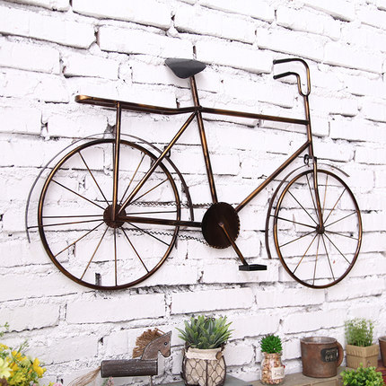 复古铁艺自行车壁挂创意家居玄关墙面立体挂件奶茶店墙饰软装饰品