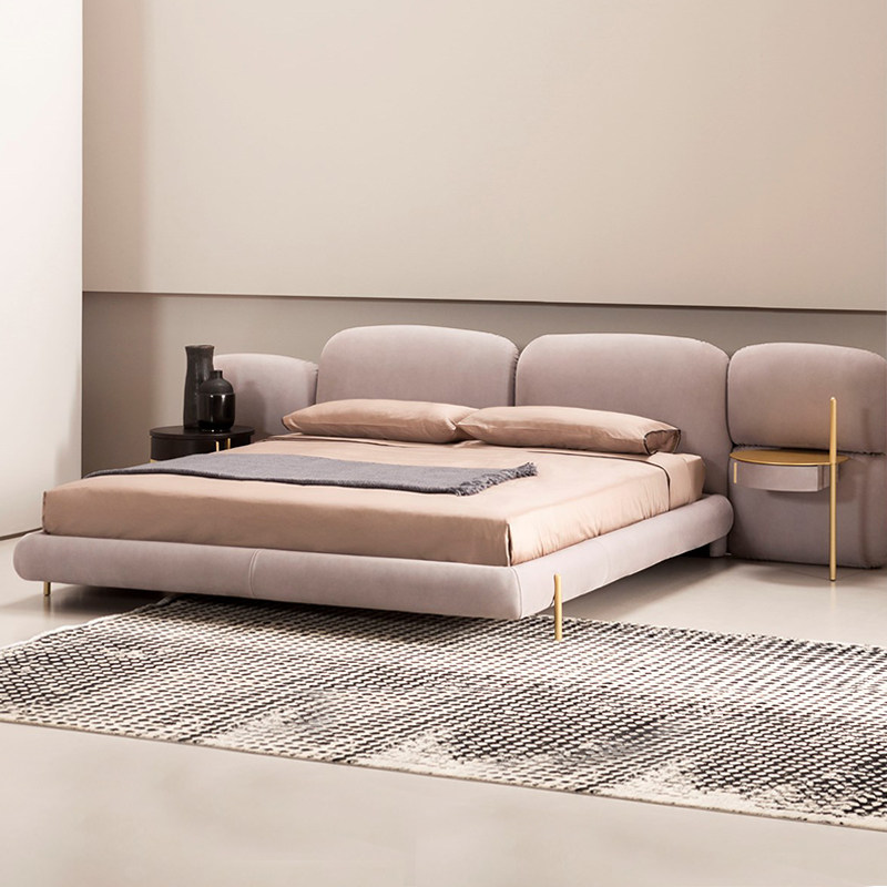 Italian light luxury technology cloth bed baxter modern simple net red 1 8m master bedroom girl soft bag cloud cloth bed