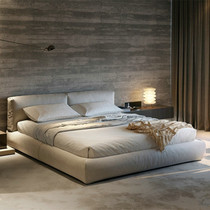 Nordic cloth bed modern simple master bedroom double 18 m storage small apartment Italian minimalist tatami wedding bed