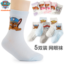 Wangwang team childrens socks Girls spring and Autumn pure cotton socks Small boy childrens cotton socks Boy baby cartoon tube socks