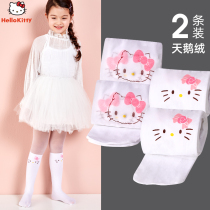 Hello Kitty childrens pantyhose Summer thin section girls anti-hook stockings Leggings Baby white girls dance socks