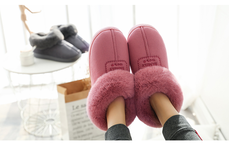 Mua một tặng một đôi giày cotton cao miễn phí cho phụ nữ cộng với nhung dày ấm áp ông già trong nhà chống trượt dép mùa đông cho nam - Trang chủ dép nhà vệ sinh