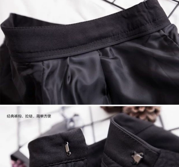 Quần short mùa thu và mùa đông eo cao quần ống rộng quần nữ 2018 mới nữ một từ phiên bản tiếng Hàn rộng lớn hoang dã