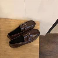 Mùa thu và mùa đông thấp để giúp lưới màu đỏ với đôi giày nhỏ retro đường phố Harajuku bắn phẳng đầu vuông nhỏ đơn giày giày lv nữ