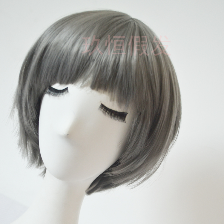 Dog nibble Liu Hai wig woman short hair bobo head repairs face fluffy nature realistic South Korean sweet and cute fake-Taobao