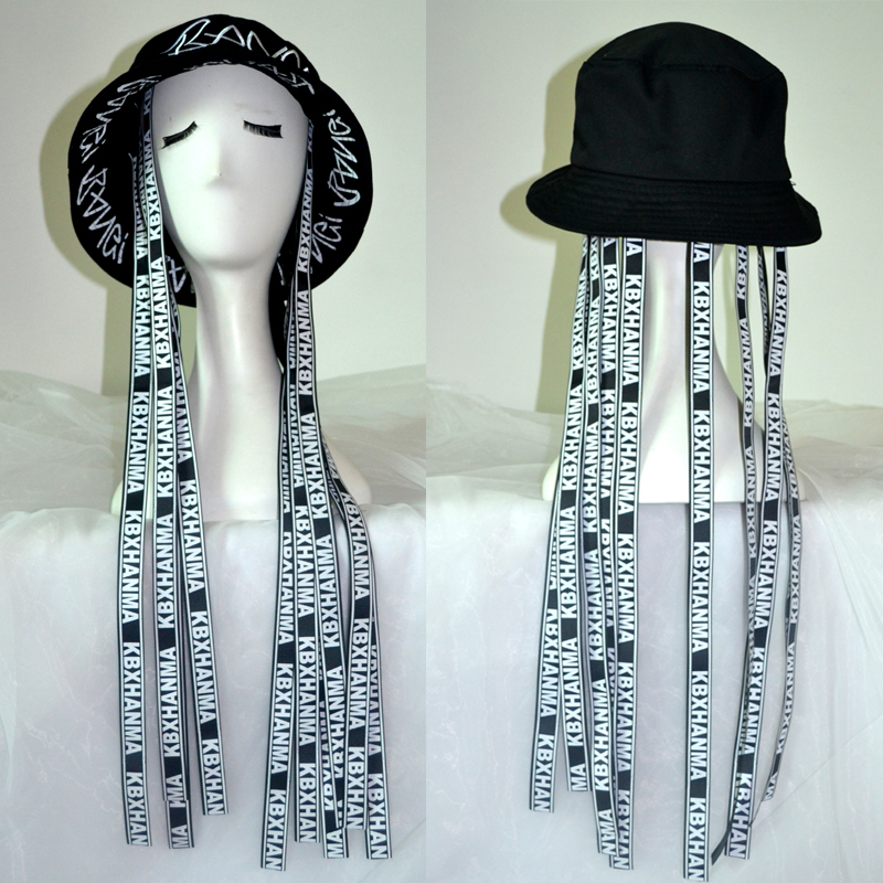 New Stage Styling Nightclub Singer DJDS Tide People Reggae Original Sleeping Black Letters Handsome AIR LIFTING ROPE CAP-TAOBAO