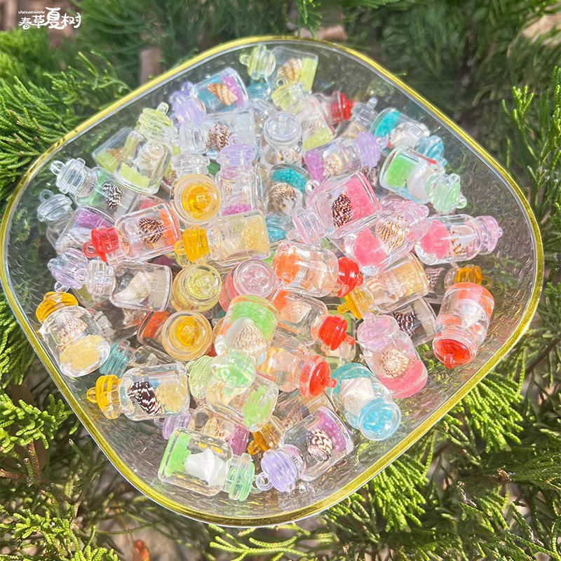 DIY Acrylic Realistic Transparent Mini Luminous Small Conch Drift Bottle Glowing Shell Keychain Cute Pendant