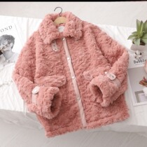 Winter Korean imitation lazy rabbit hair short coat women 2020 New loose leather wool one rabbit velvet warm coat women