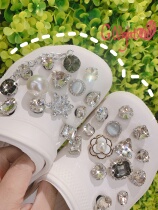 Gem handmade diamond garden shoes hole shoes accessories DIY luxury ins small red book recommended Yafeng Pearl material