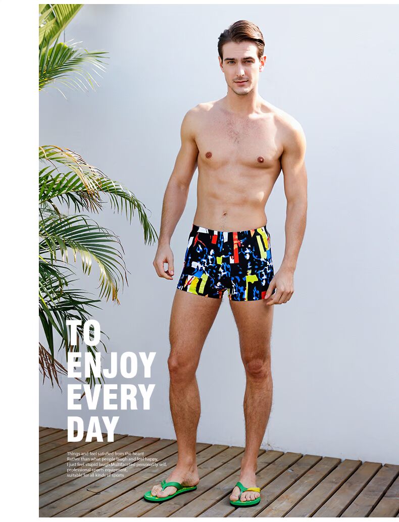 OOK Men Boxer Đồ bơi chuyên nghiệp Thời trang Spa Đồ bơi nam In áo tắm Set Quần short bơi - Nam bơi đầm quần bơi nam sexy