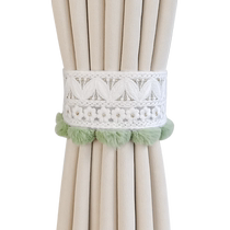 A pair of new curtain straps cute fur ball lace fabric drawstring storage buckle fixed binding rope decoration