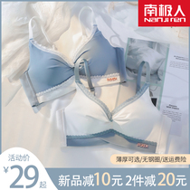 Underwear women thin summer small breasts gather students high school girls bra new 2020 explosion without steel ring bra