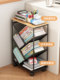 Small Bookshelf, Floor-Standing Storage Rack, Integrated Movable Simple Children's Picture Book Storage Rack, Narrow Gap Living Room Trolley