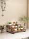 Wooden Black Walnut Color Storage Rack Desktop Perfume Storage Rack Solid Wood Coffee Cup Holder Ladder Shelf Display Rack