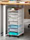 Metal File Rack, Office Desk Organizer, Floor-Standing Bookshelf, Under-Desk File Box, Folder Storage Box, Office Supplies Collection, Document Archive Rack, A3/A4 Paper Layered File Basket with Wheels