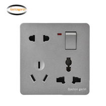 Black 16A concealed mounting panel socket open 8-hole socket with switch 86-type concealed home fit 23-3 socket