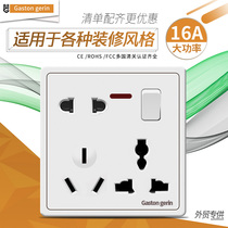 General Patch Board 86 Type English-style Port Type Multifunction Six Holes English Mark Socket Panel Porous Home Single Control Switch