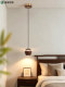 Song-Style Aesthetic Bedroom Bedside Pendant Light, New Chinese-Style Black Walnut Wood Designer High-End Dining Room Bar Lighting