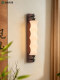 New Chinese-Style All-Copper Walnut Wood Wall Lamp Bedroom Bedside Lamp Mid-Century Retro Bamboo Joint Corridor Living Room Background Wall Lamp