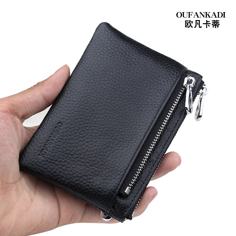 Zero Wallet Men Mini Cute Coin Bag Short Cash Cow Pickup Bag Ultra Slim Key Bag Woman Type Small Wallet New