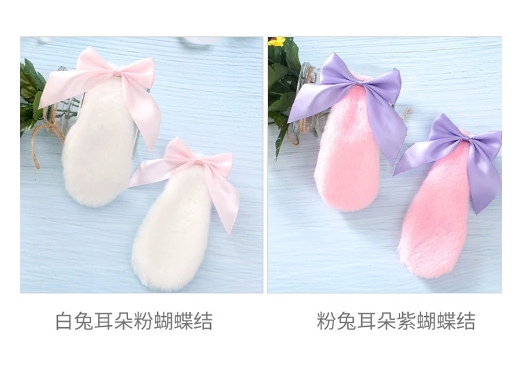 [Spot] Phụ kiện tóc tai thỏ Handmade Handmade Lop-Ear Rabbit Hair Clip Soft Girl Lolita Bow lo Mẹ Mũ sắt - Phụ kiện tóc