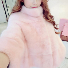 Одежда из меха 天天特价冬季皮草外套女 貂皮清仓 大码短款毛毛外套仿水貂大衣