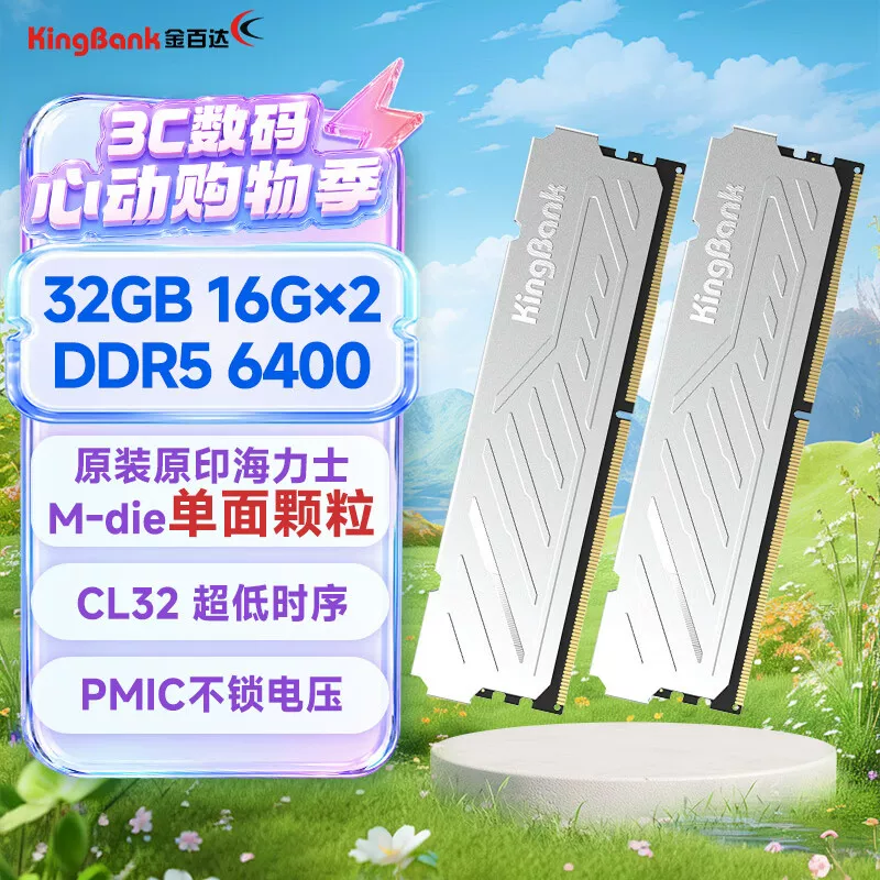 Jinbaida 32GB (16GBx2) набор DDR5 6400 C32 памяти 6000 C30 16GAdie Yinjue