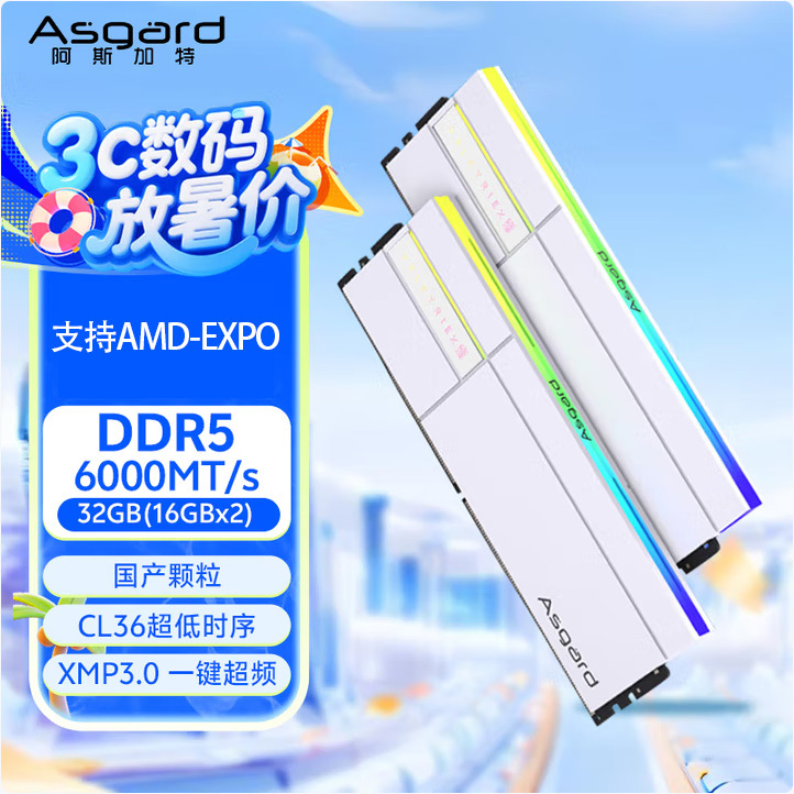 Asgard Valkyrie Ii Ddr5 16g*2 6000 C36 Premium Chipset Memory Module Rgb Light Strip