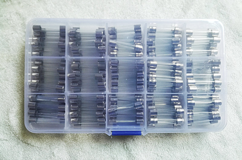 6*30优质快断玻璃保险丝管0.5A-30A/250v15种常用电流盒装套件
