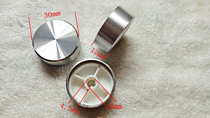 银色半圆柄旋钮30*12MM 导航音量旋钮旋钮帽D轴电位器旋钮无标