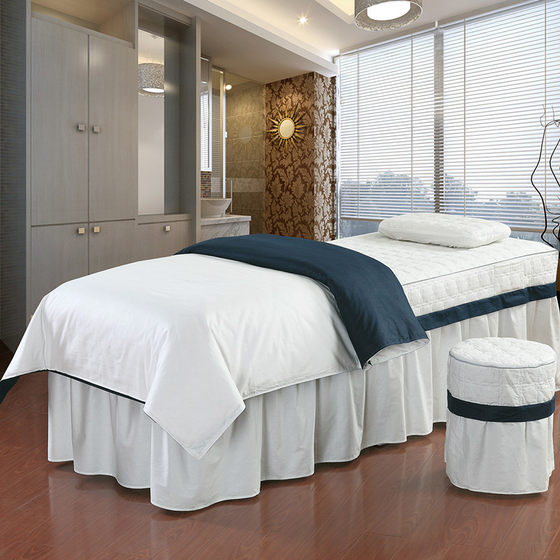 Cotton beauty salon bedspread four-piece set body beauty massage SPA special bedding custom-made LOGO
