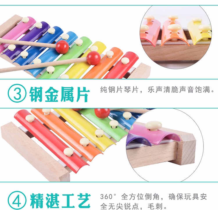 Bàn tay trẻ em bằng gỗ gõ vào cây đàn piano Đồ chơi giáo dục cho bé 1-2-3 tuổi đồ chơi cho bé 1 tuổi