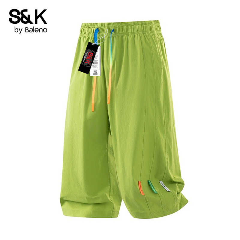 Baleno Apple Green Trendy Loose Men's Casual Capri Pants Summer New Slimming Capri Pants Baleno Apple Green Trendy Loose Men's Casual Capri Pants Summer New Slimming Capri Pants