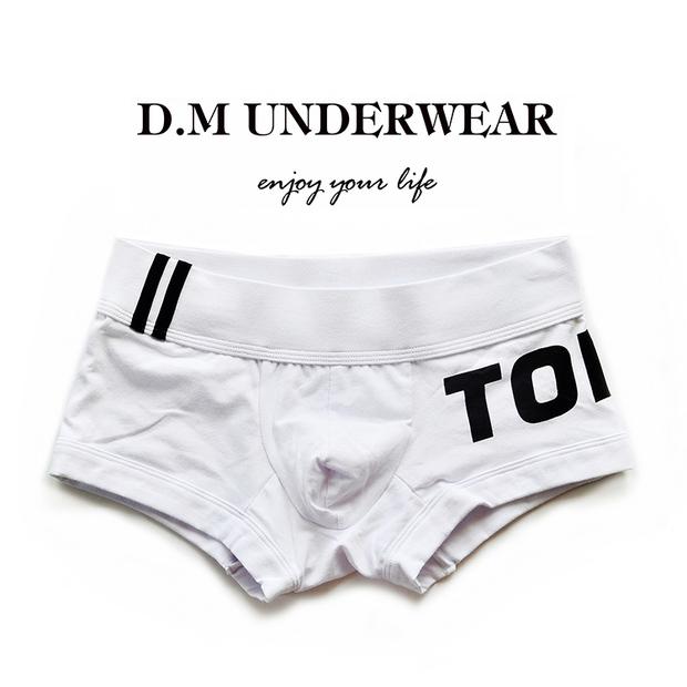D.M đồ lót nam TOP boxer tóm tắt eo thấp gợi cảm bốn góc thanh niên cotton thời trang cặp đôi đơn giản quần lót đôi nam nữ