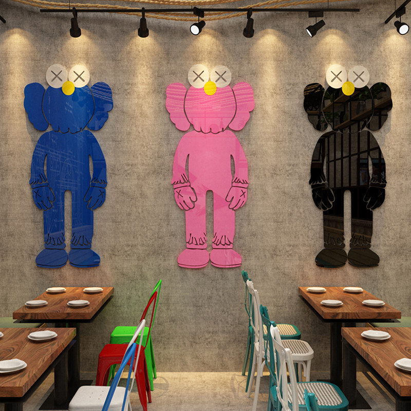 Creative Ins Nets Red Hotel Paved Bar Barbecue Milk Tea Scene Placement Sesame Street Kaws Wall Sticker Deco