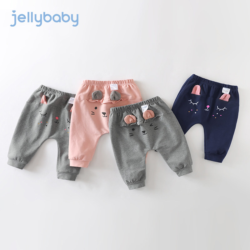 Baby pants spring and autumn outside wear girls big pp pants spring small children spring clothes male toddler long pants baby Harlan pants