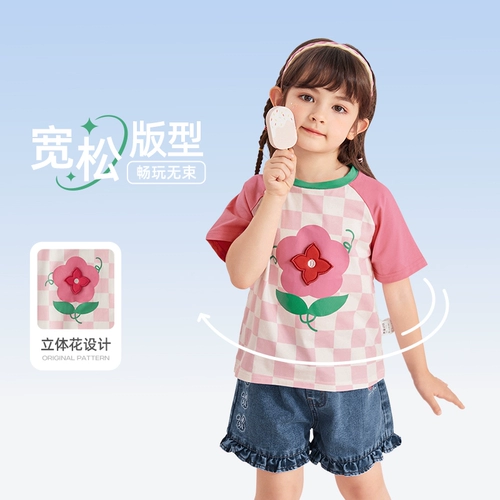 Футболка, летняя детская тонкая летняя одежда для девочек, короткий рукав, 3 лет