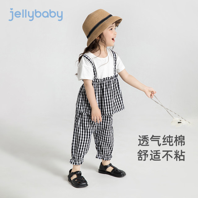 Jerry Baby Summer Plaid ເຄື່ອງນຸ່ງເດັກນ້ອຍເດັກນ້ອຍ Summer ເດັກນ້ອຍຄົນອັບເດດ: ເຄື່ອງນຸ່ງຫົ່ມ Splicing ເດັກຍິງບາງໆຊຸດບາດເຈັບແລະ