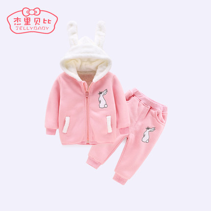 女童冬装套装2015童装1-2岁半儿童外套保暖衣
