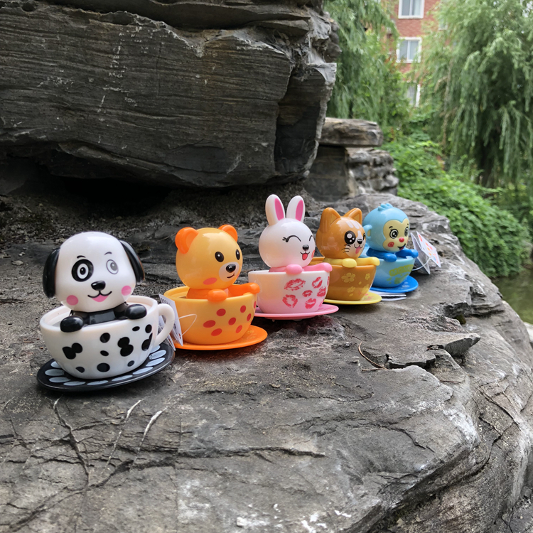 30 children Puzzle ABS Plastic Upper Clockwork Toys Rotatable Baby Doll Fantastic Cup Toy Cup