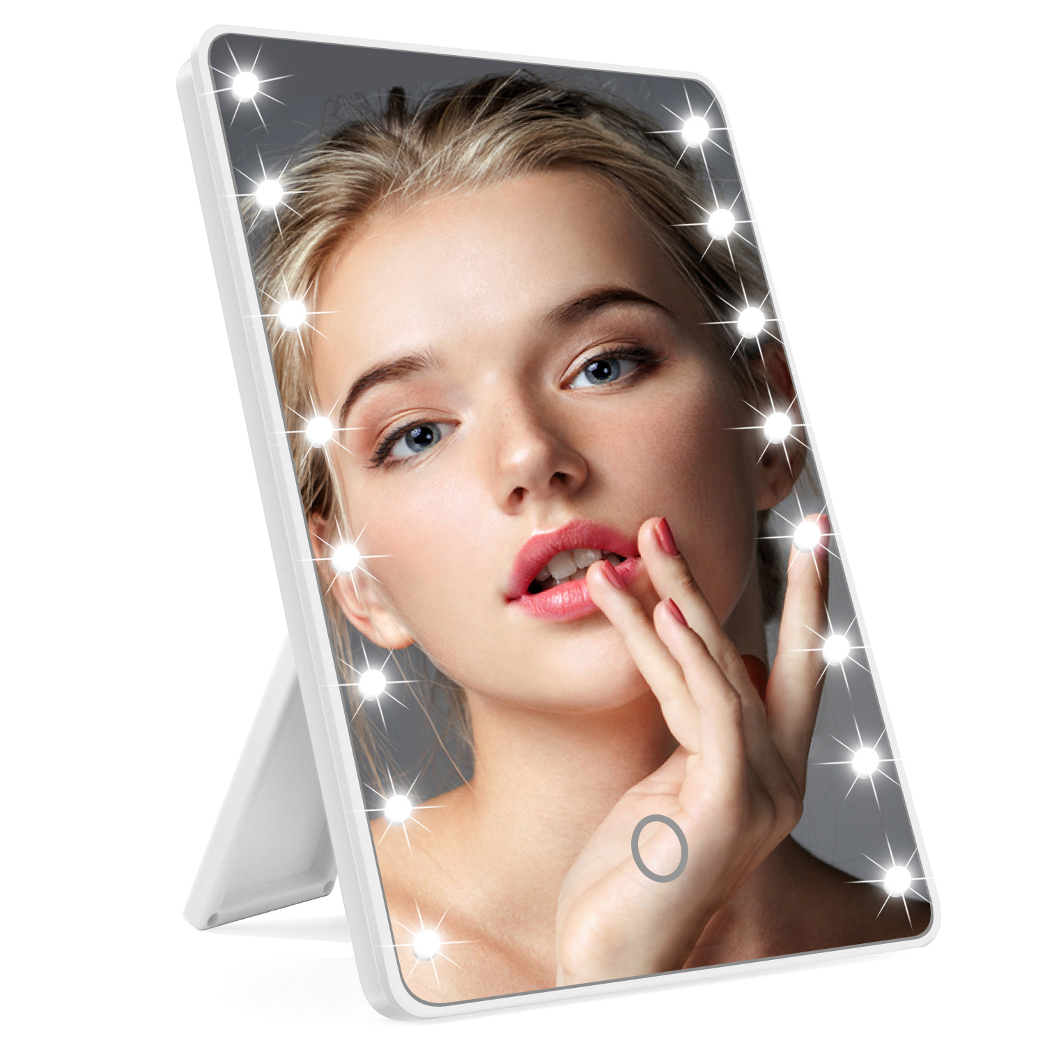LED cosmetic mirror large with lamp desktop vanity mirror square household vanity mirror with lamp