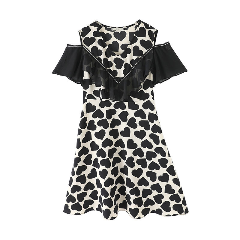 (Gaohuo Factory Welfare 69 9) Shangxiu large size women's fashion cover belly nail drill ruffle dress