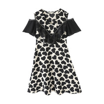 (Gaohuo Factory Welfare 69 9) Shangxiu plus size womens fashion cover belly nail drill ruffle dress