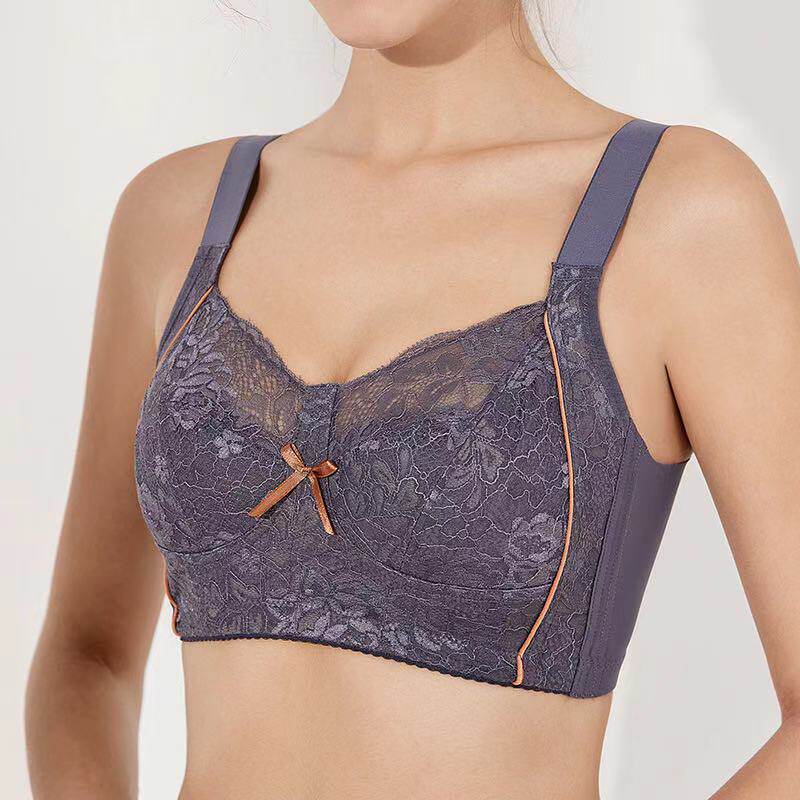 Shangxiu large size women's underwear women's thin section big breasts show small bra no steel ring upper collection pair breast bra ultra-thin